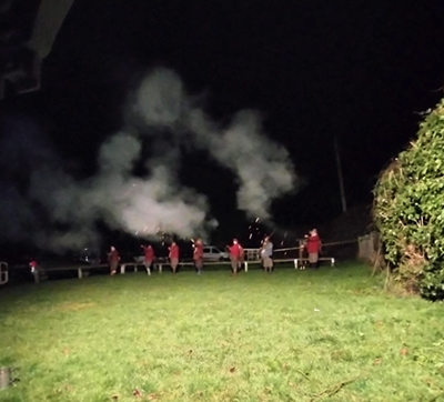 The sealed knot riflemen firing their guns