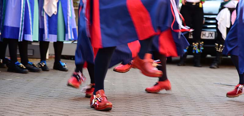 picture of Nancy Butterfly's clogs close up in action