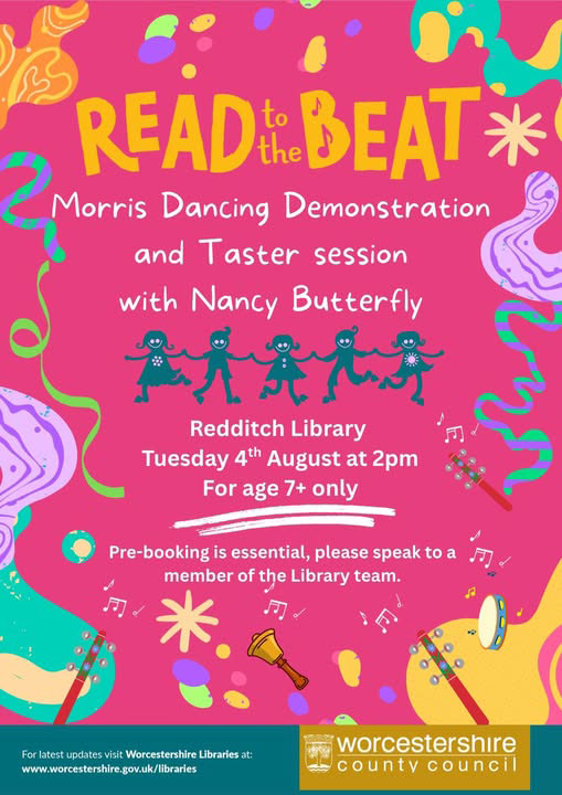 poster for Childrens reading event at Redditch Library